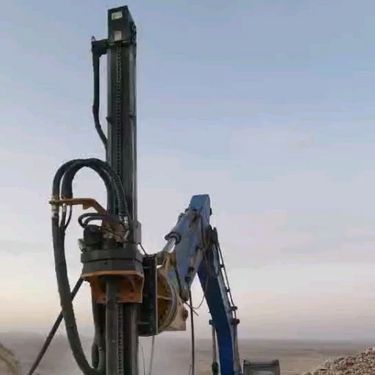 挖改潜孔钻机参数 挖掘机改装打桩钻设备性能 液压凿岩机