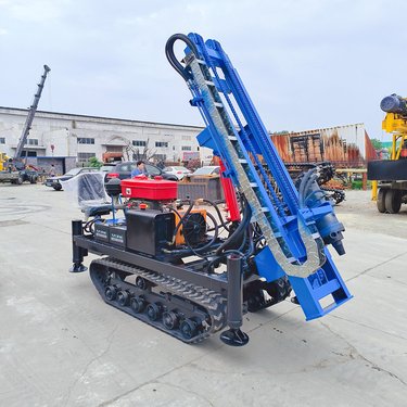 轻型液压履带小钻机 小型入户光伏地钉植桩机 橡胶履带式拧地锚设备