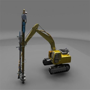 挖改潜孔钻机 液压凿岩机 建筑工地钻孔机 实地考察