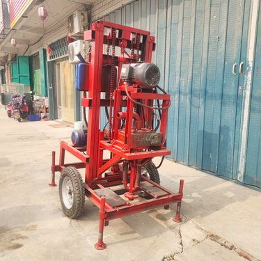 戈壁滩电动打井机 小型液压打井机 伸缩式深水井钻机