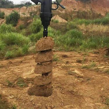 艾立克挖掘机用光伏桩螺旋钻机 液压螺旋探钻机 移动方便装载打桩机