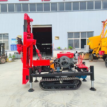 双液压加长带地钉钻机 小型橡胶带冲击钻孔机 行走方便小巧玲珑