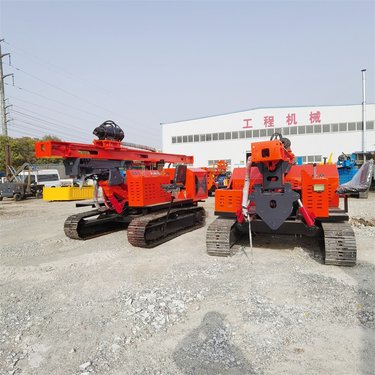 鹅卵石光伏打桩机 全液压螺旋钻机 6缸高功率大扭矩