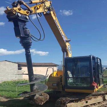 程煤 挖掘机用螺旋钻机 合金钻头钻机 挖掘机液压螺旋钻洞机