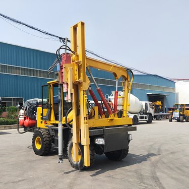 公路护栏打桩机 加大液压锤头 装载机改装打拔钻一体式钻机 钢管压桩