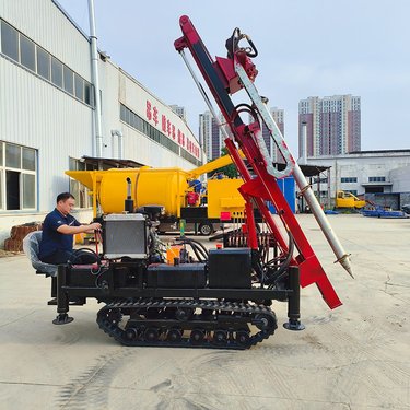 太阳能光伏螺旋地钉桩钻进打桩机 全液压小型履带钻机 22KW动力强劲