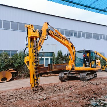 挖机改螺旋钻机 龙工485改装液压光伏打桩机 挖改大动力头光伏钻机