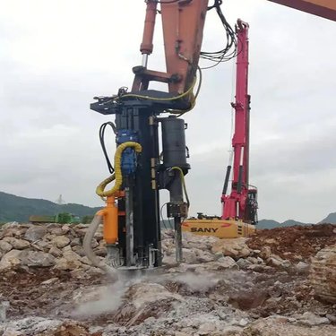 开山用挖掘机改全液压潜孔钻机 挖改劈裂一体机 采石矿开采钻眼孔