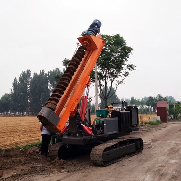 360度全新液压震动钻机 挖改螺旋小型长螺旋 履带岩石光伏打桩机